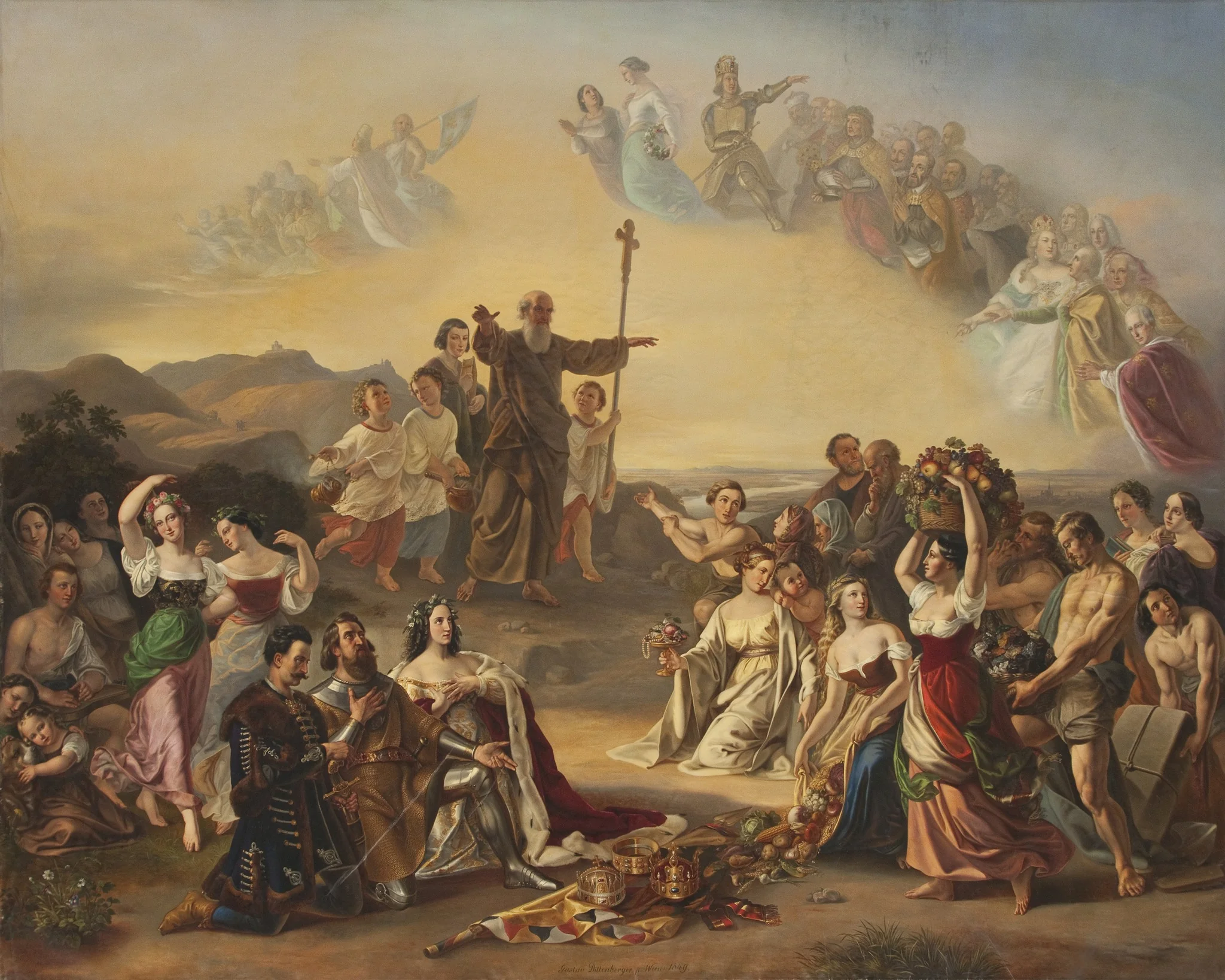 Der heilige Severin segnet das Land Österreich, detail