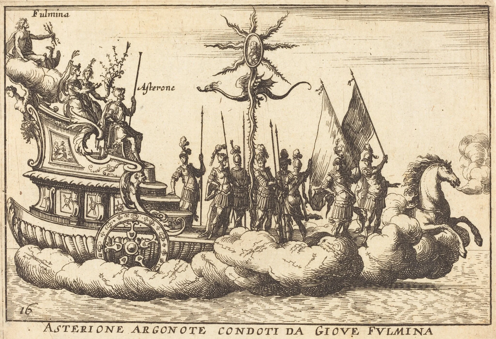 Asterione Argonote condoti da Giove Fulmina, detail