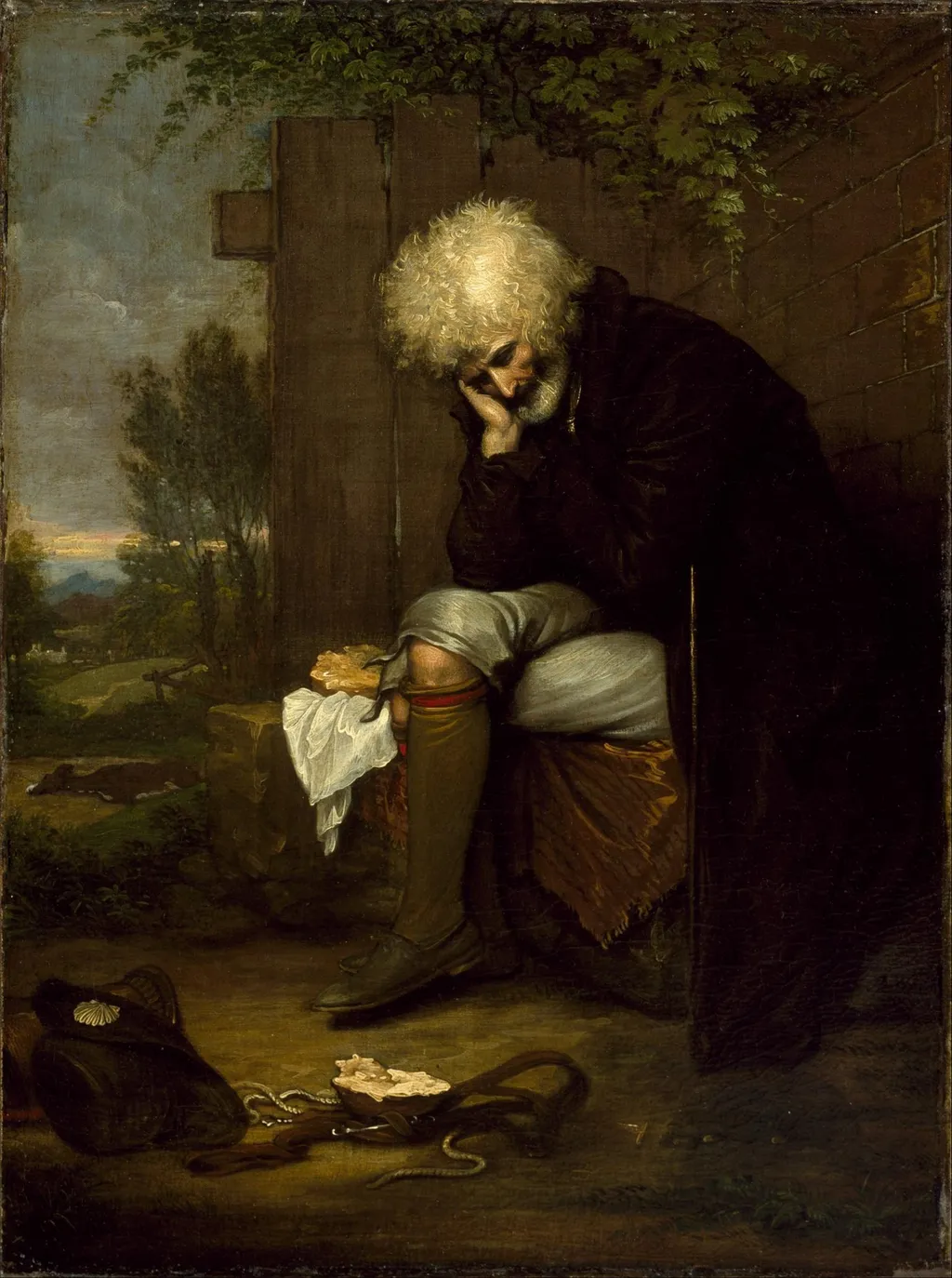 The Pilgrim Mourning His Dead Ass, by Benjamin West, oil, 1800
