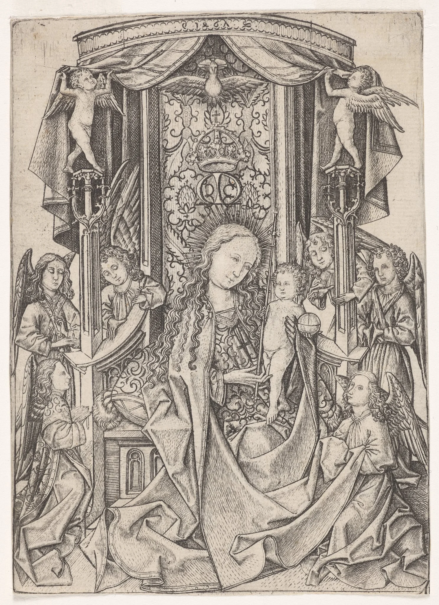 Madonna Enthroned with Eight Angels, detail