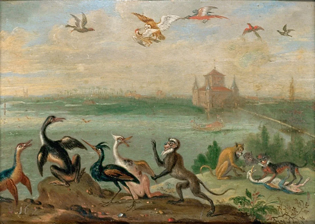 Ansichten aus den vier Weltteilen mit Szenen von Tieren: Boa Vista, detail