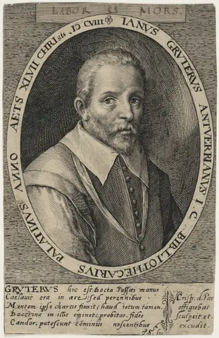 Jan Gruter, by Crispijn van de Passe I, ink, 1601
