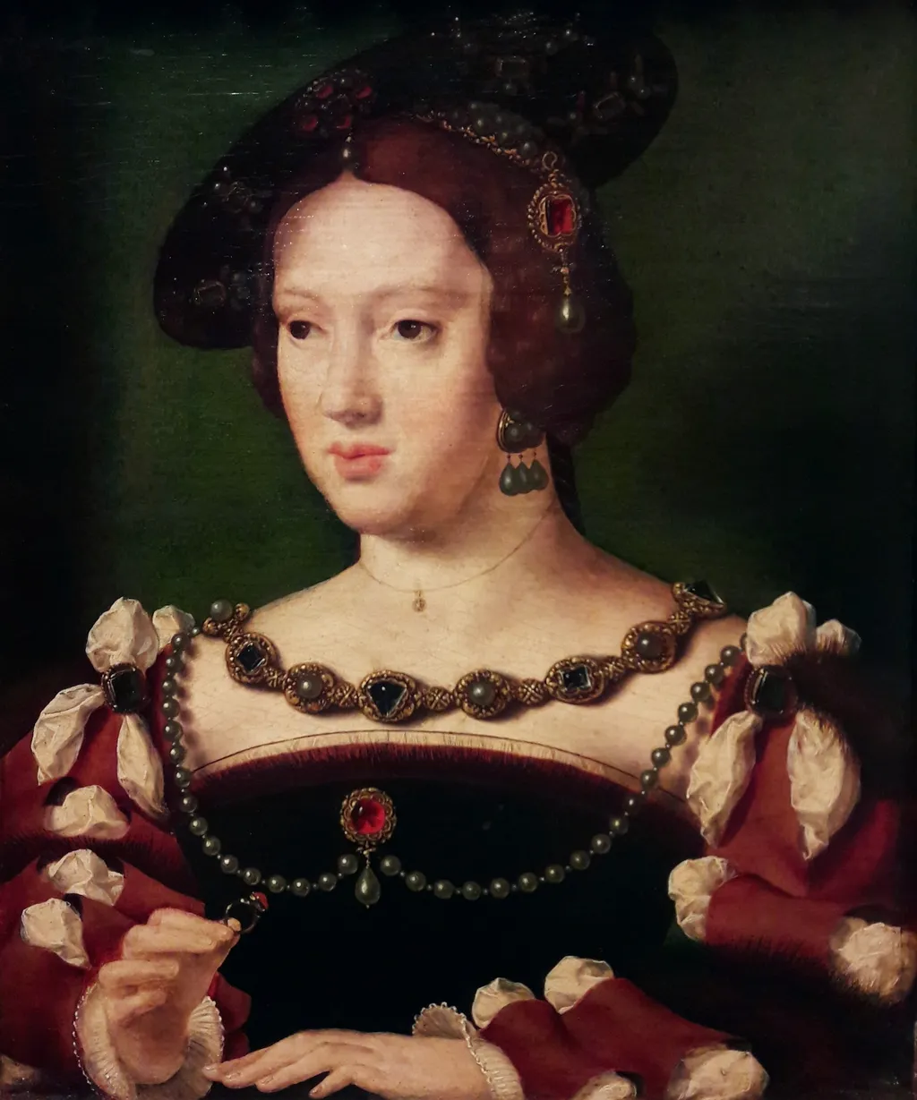 Portrait of Eleanor of Austria, by Joos van Cleve, oil, 1530