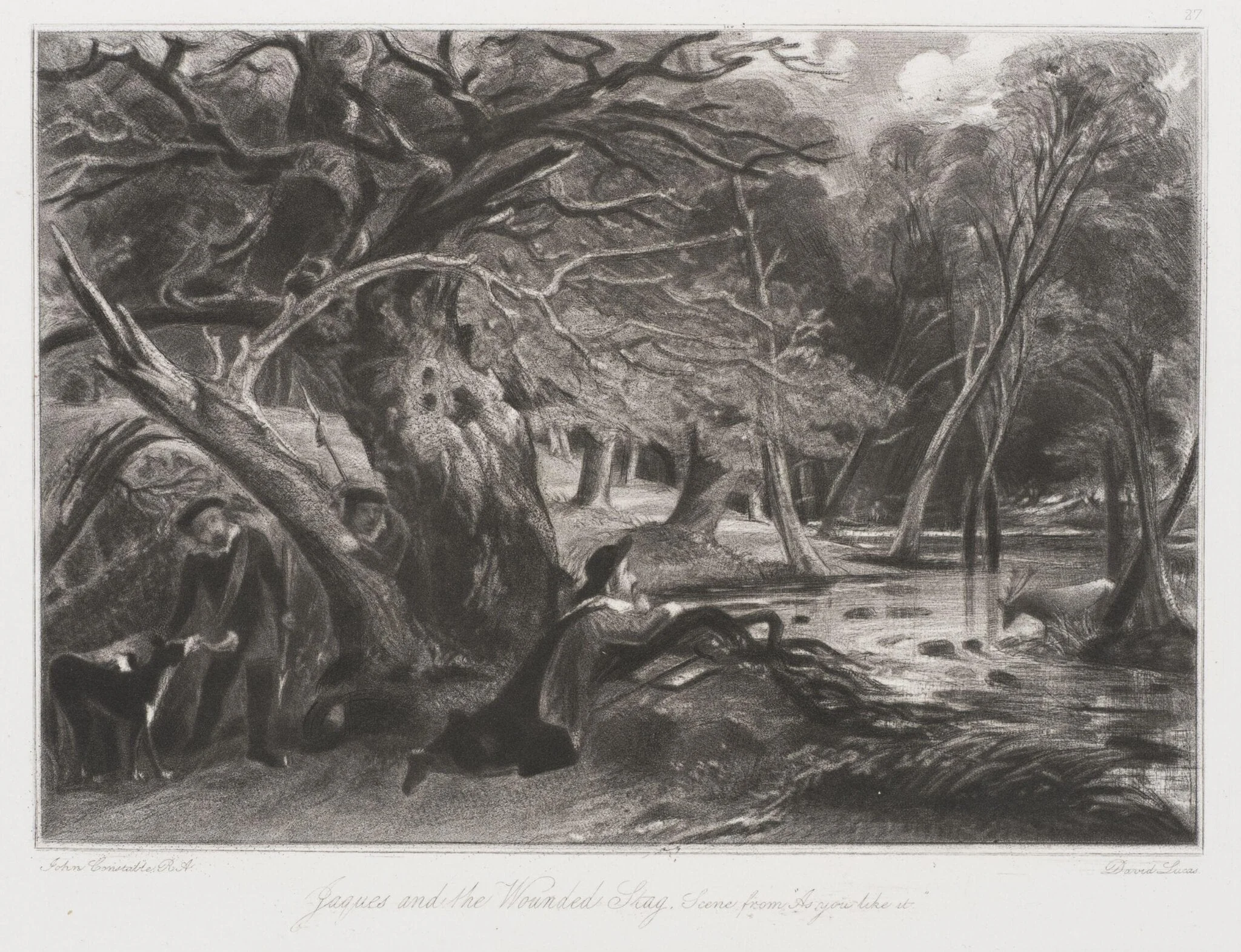 Jaques and the Wounded Stag. Scene from "As you like it.", detail
