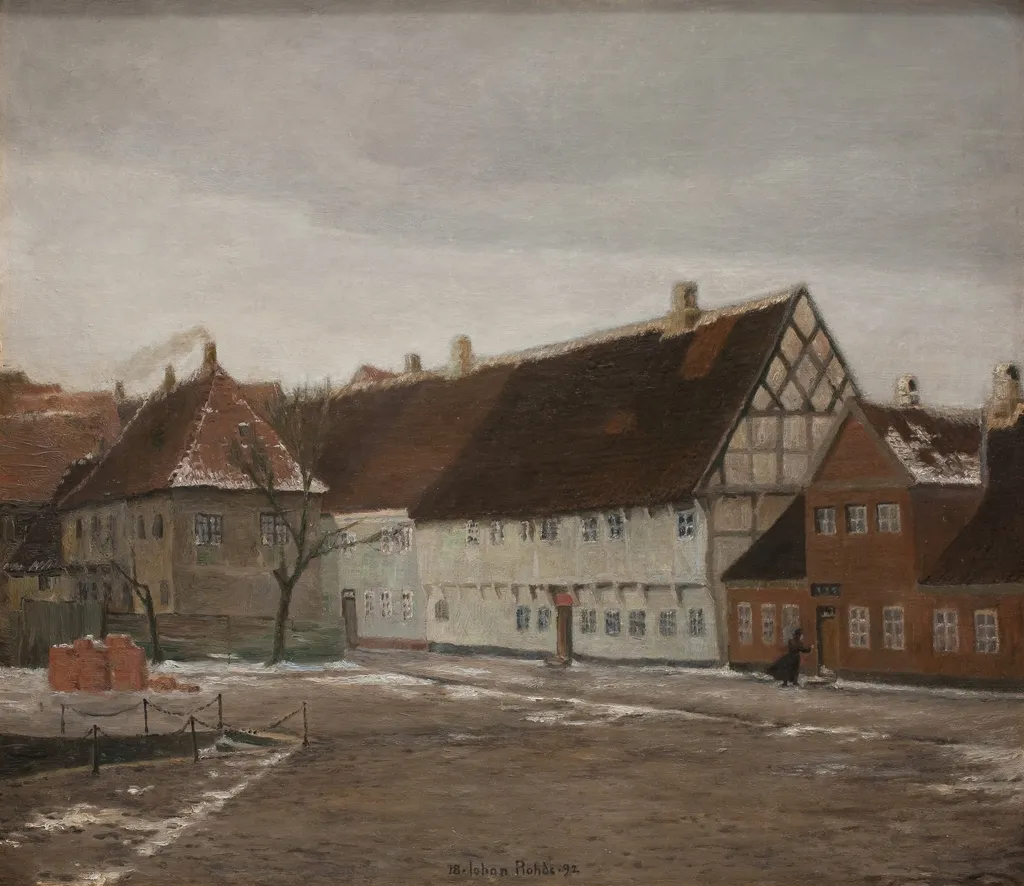 Winter Evening in Ribe, Jutland, by Johan Rohde, oil, 1896