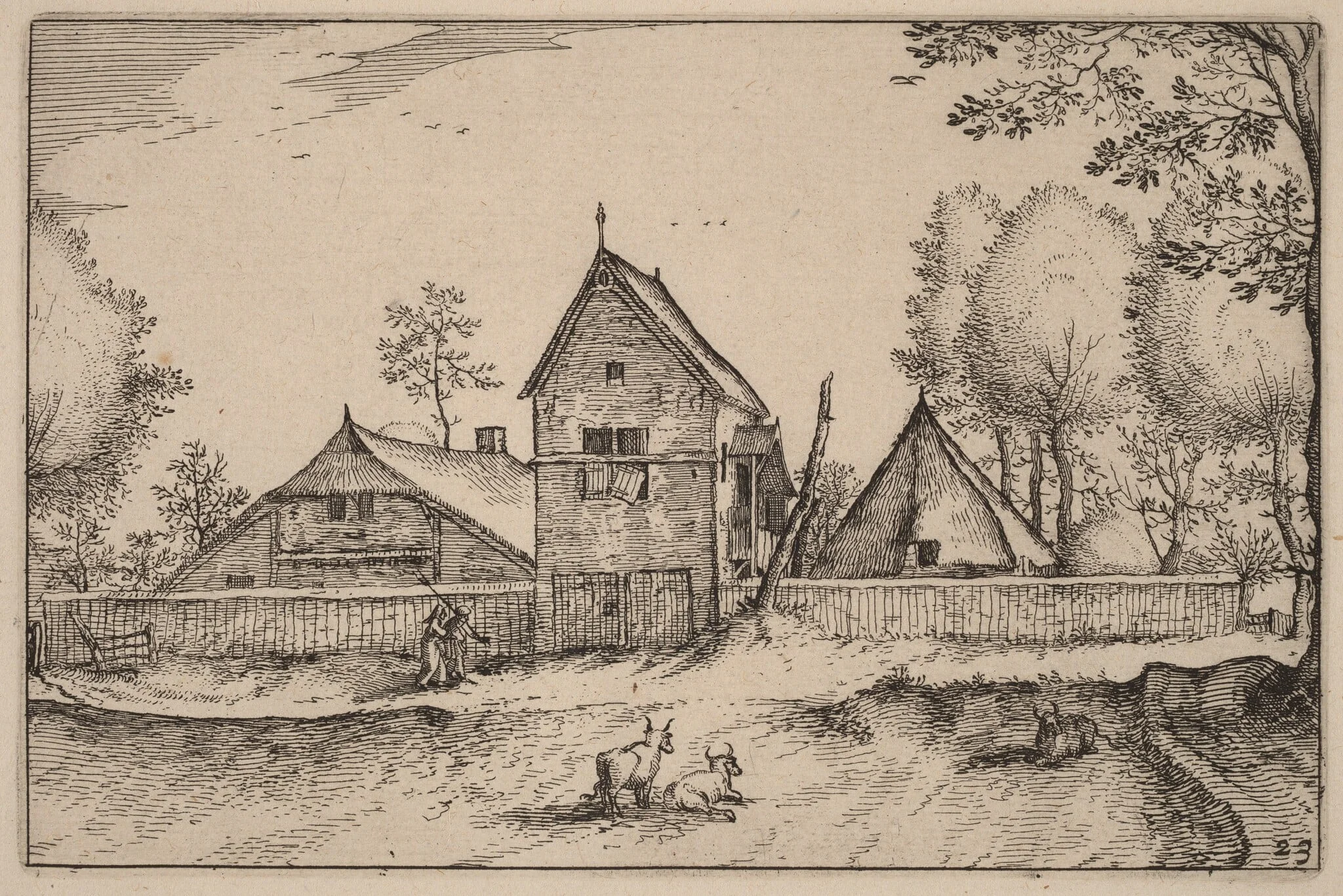 Large Walled Farm, detail