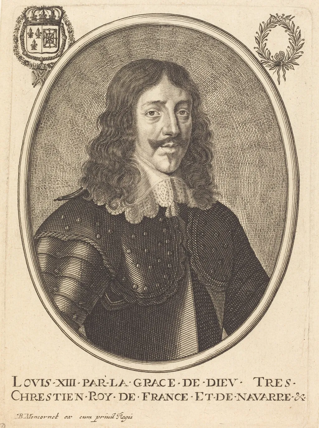 Louis XIII, King of France, by Balthasar Moncornet, ink, 1634