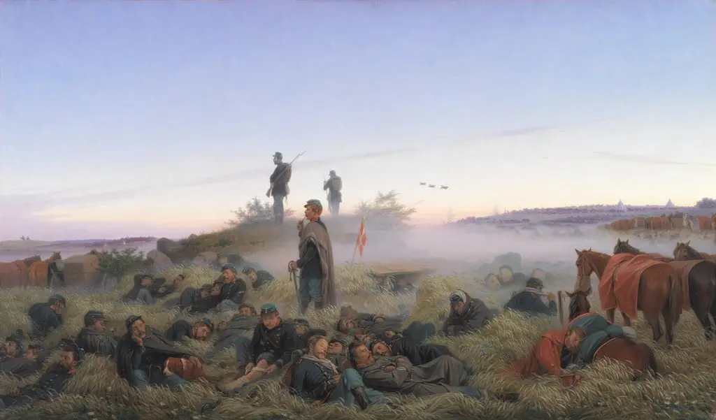 The Morning After the Battle of Isted 25 July 1850, by Jørgen Sonne, oil, 1850