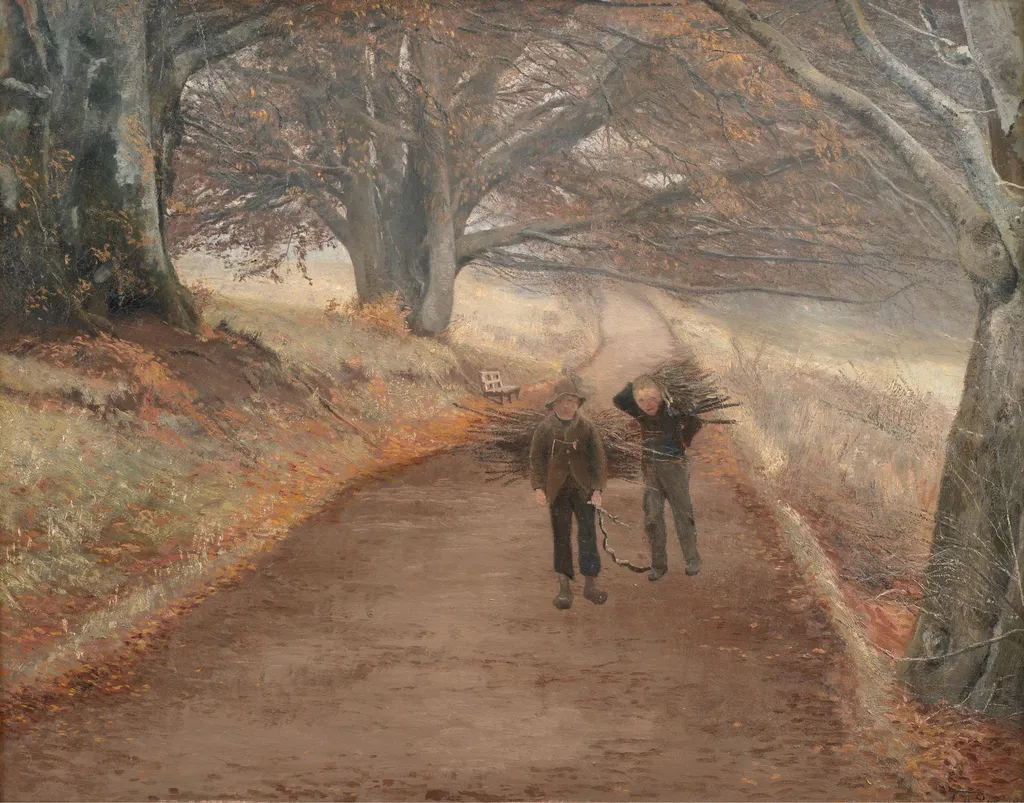 Footpath near Herlufsholm, Zealand, by Laurits Andersen Ring, oil, 1896