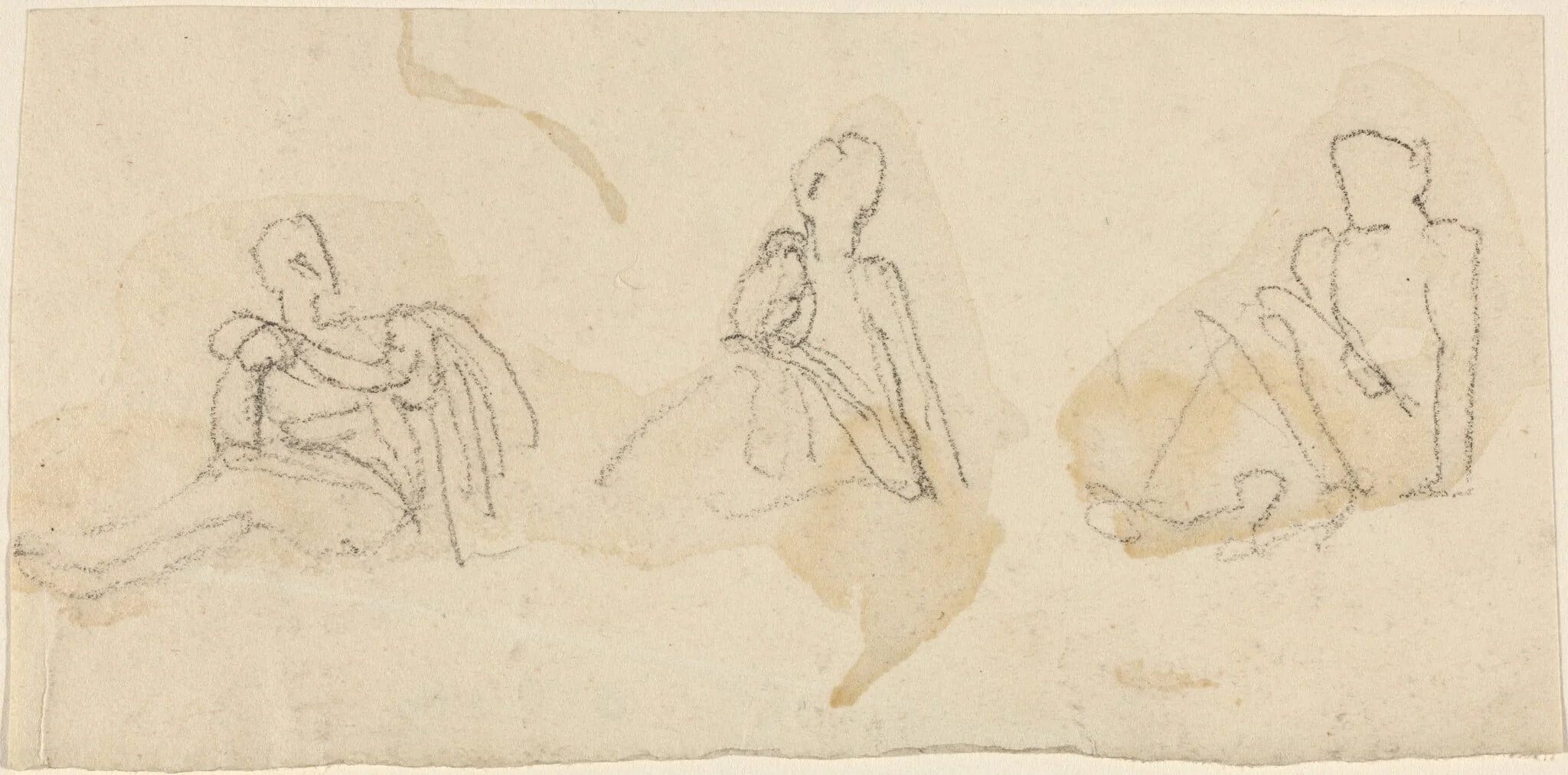 Three Seated Figures, detail