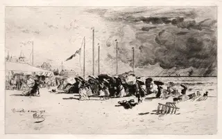The Squall at Trouville, by Félix-Hilaire Buhot, 1874