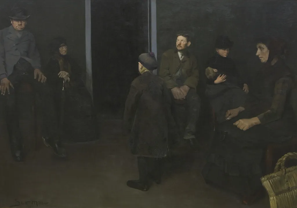The Poor: The Waiting Room of Death, by Harald Slott-Møller, oil, 1894