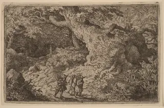 A Thick Forest, by Allart van Everdingen, ink, 1650