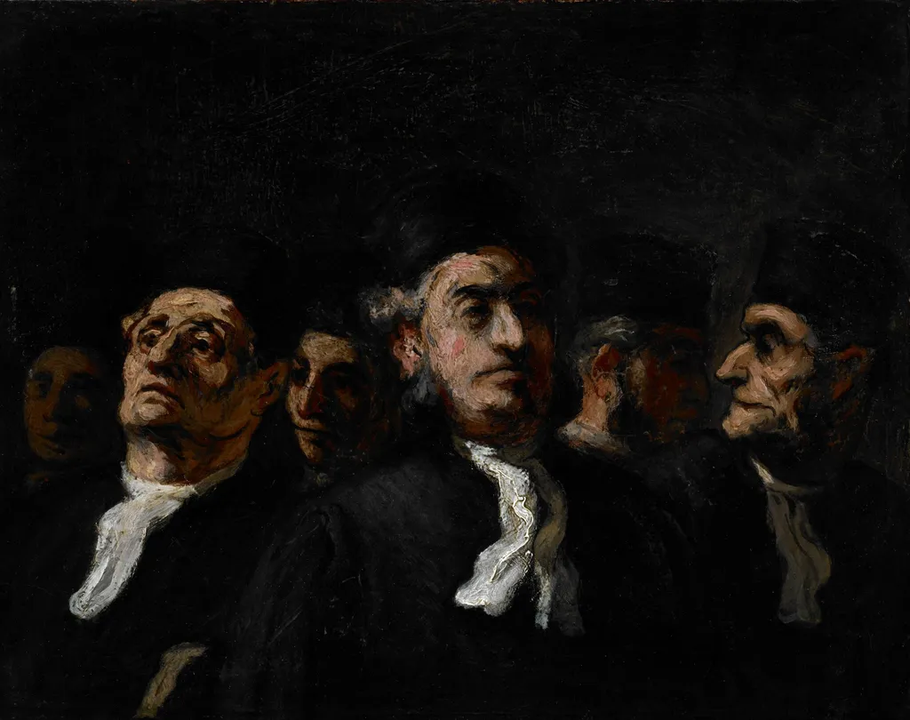 A Meeting of Lawyers, by Honoré Daumier, oil, 1853