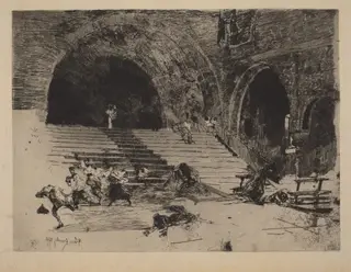 Un Miracle [A Miracle], by Mosè Bianchi, ink, 1874