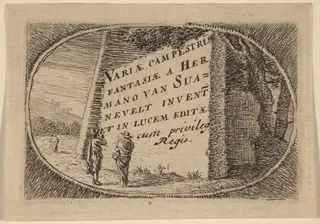 Title Page, by Herman van Swanevelt, ink, 1628