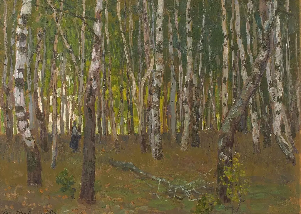 Demyanovo. Birch Grove, by Apollinary Vasnetsov, oil, 1904