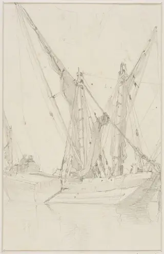 Study of a sailing barge, by Thomas Sidney Cooper, 1850