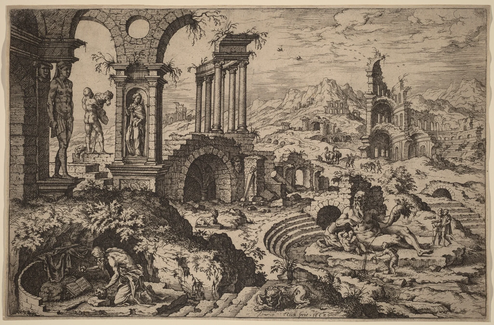 Saint Jerome in a Landscape with Ruins, detail