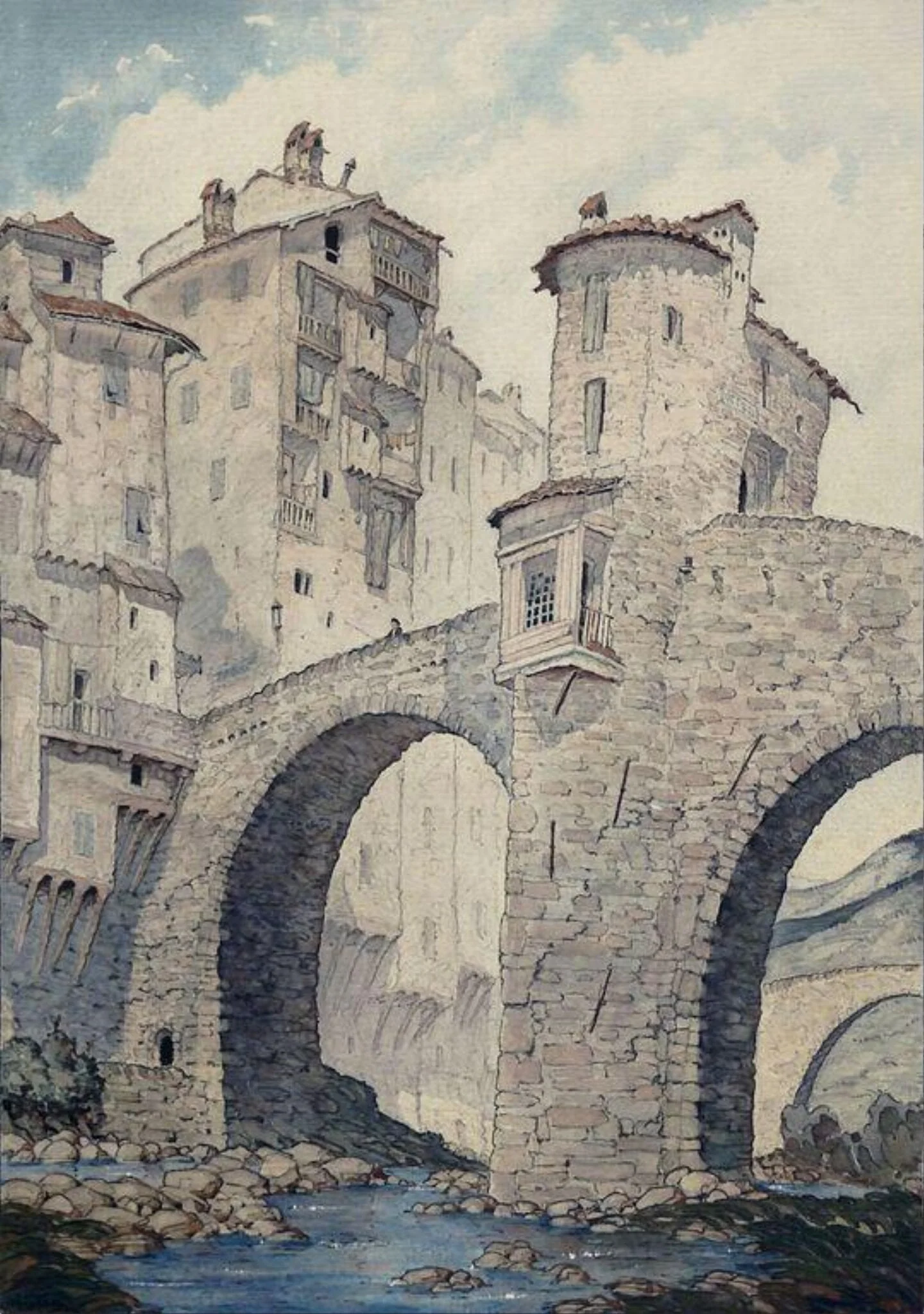 Bridge at Sospel, detail