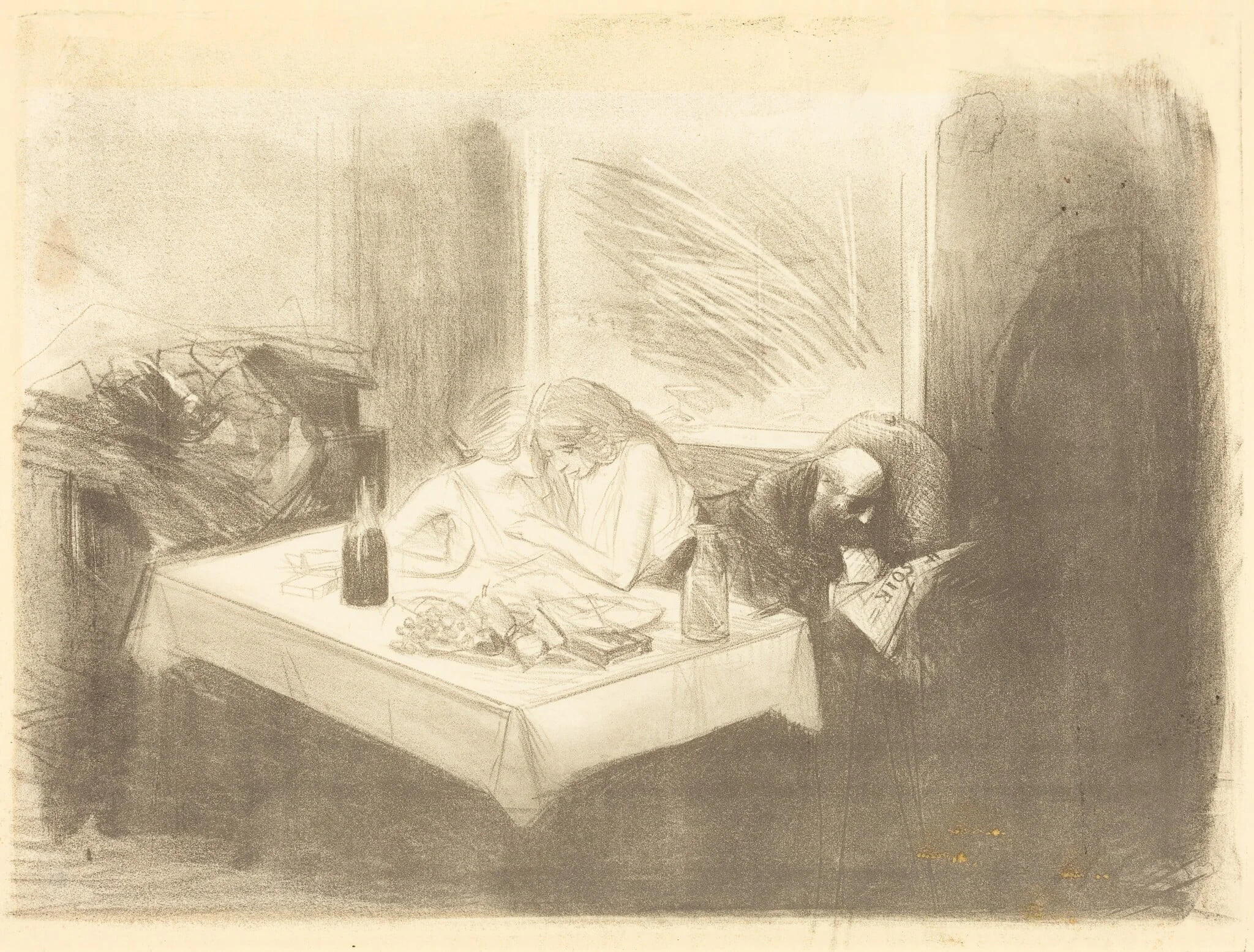 Le cabinet particulier (4e planche) (The Private Room) (fourth plate), detail