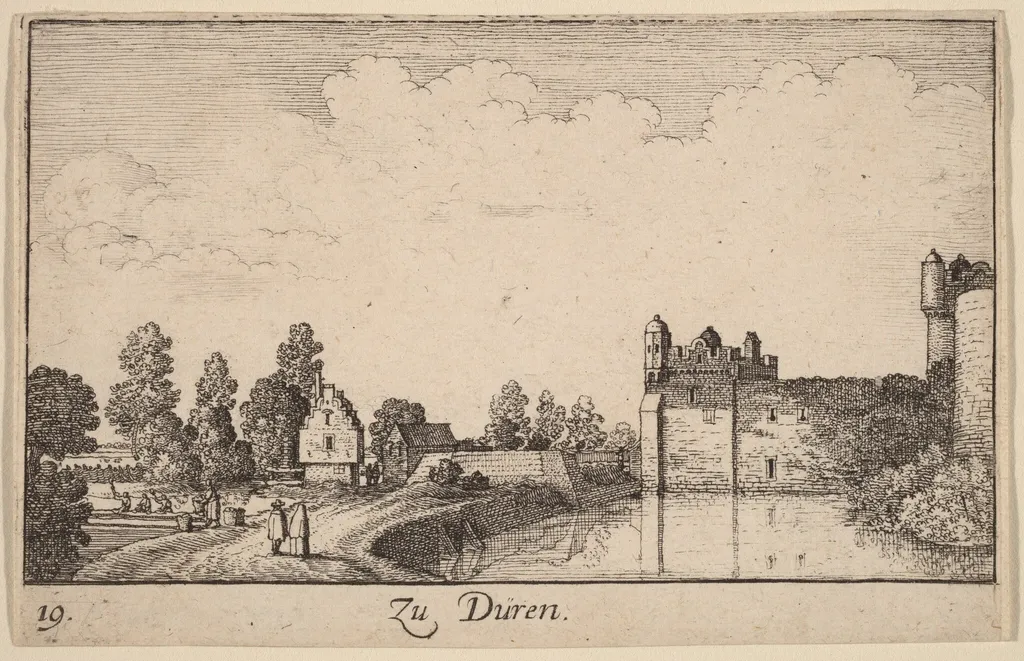 Duren, by Wenceslaus Hollar, ink, 1635