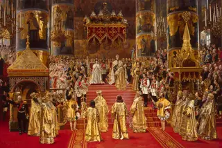 The Coronation of Empreror Alexander III and Empress Maria Feodorovna, by Georges Becker, oil, 1894