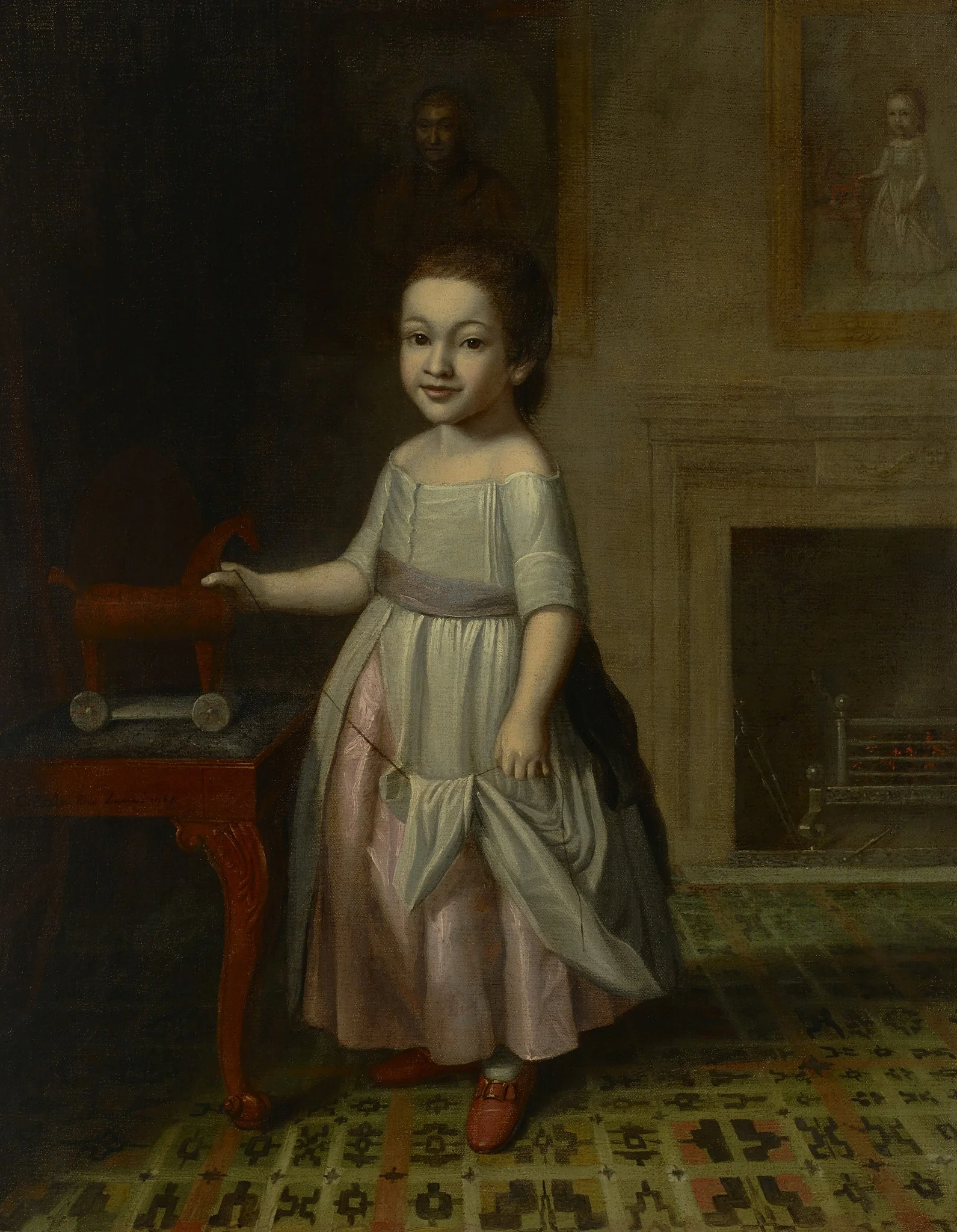 Boy with Toy Horse, detail