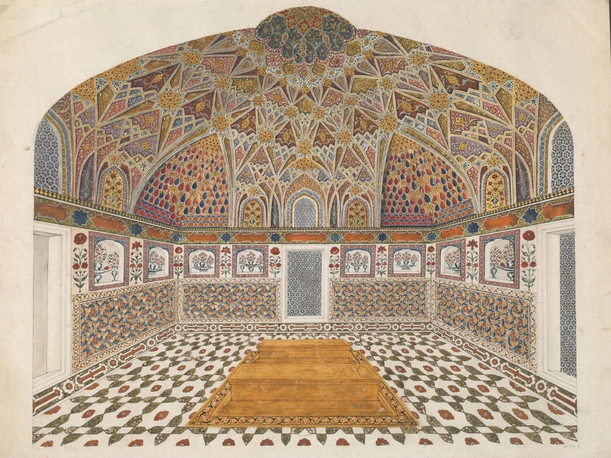 Interior of I'timad ad-Daula's tomb, detail