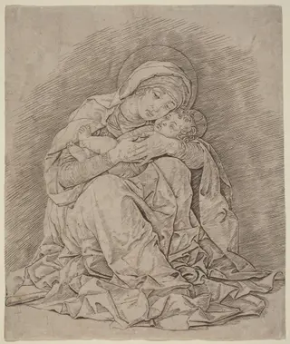 The Virgin and Child, by Andrea Mantegna, ink, 1490