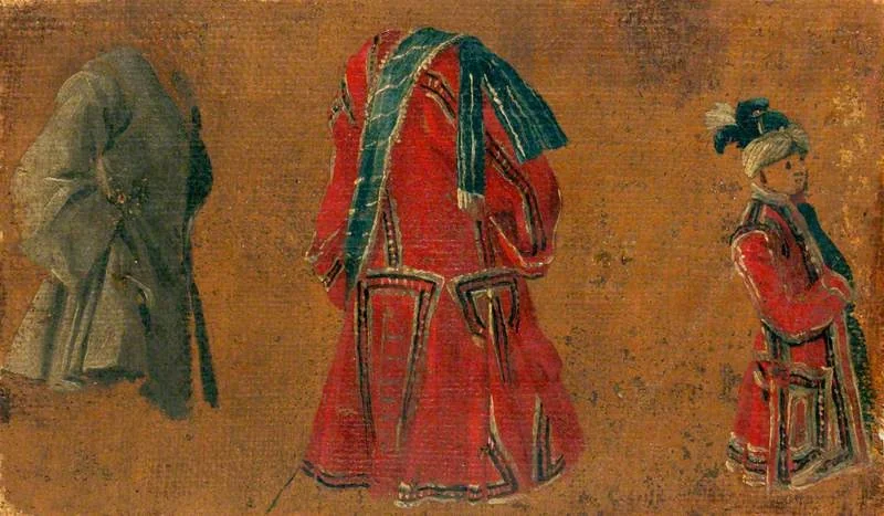 Three Studies of Costume, detail