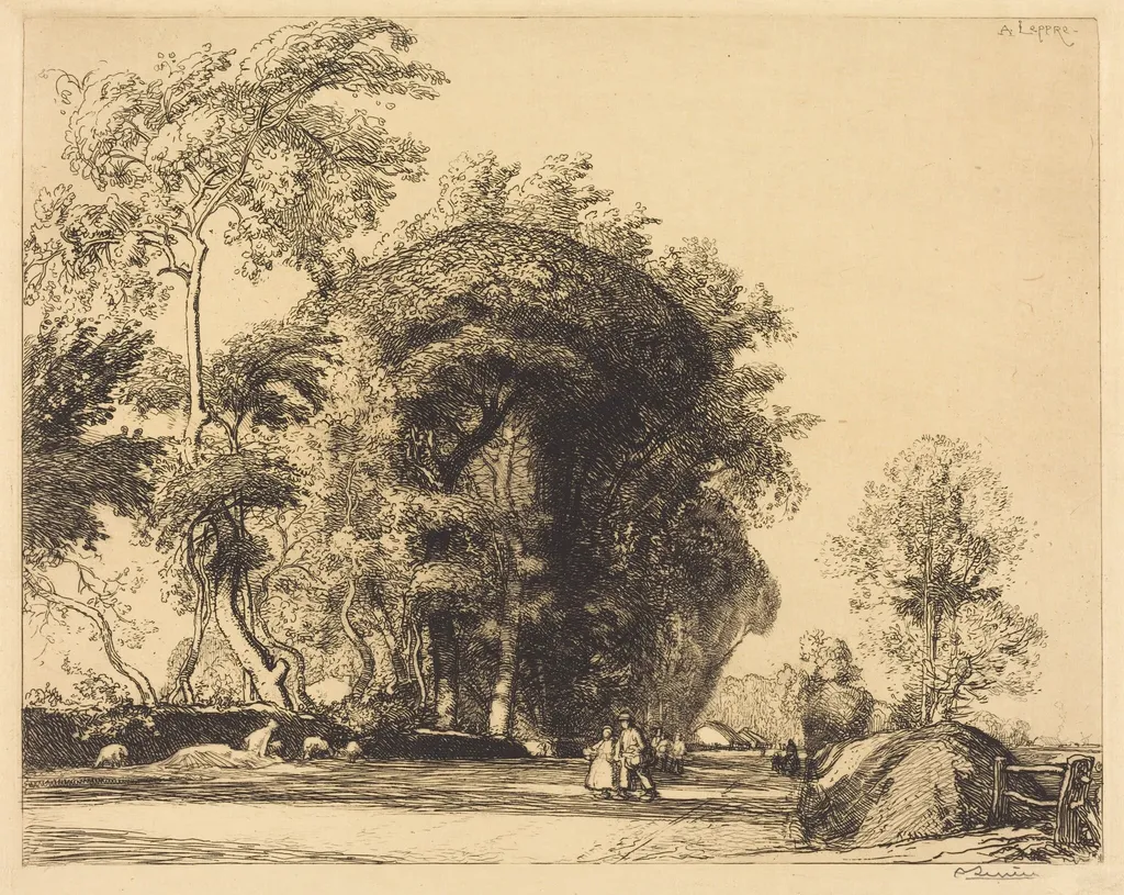 Path from St.-Gilles, St.-Jean-de-Monts (La route de St.-Gilles, St.-Jean-de-Monts), by Auguste Lepère, ink, 1911