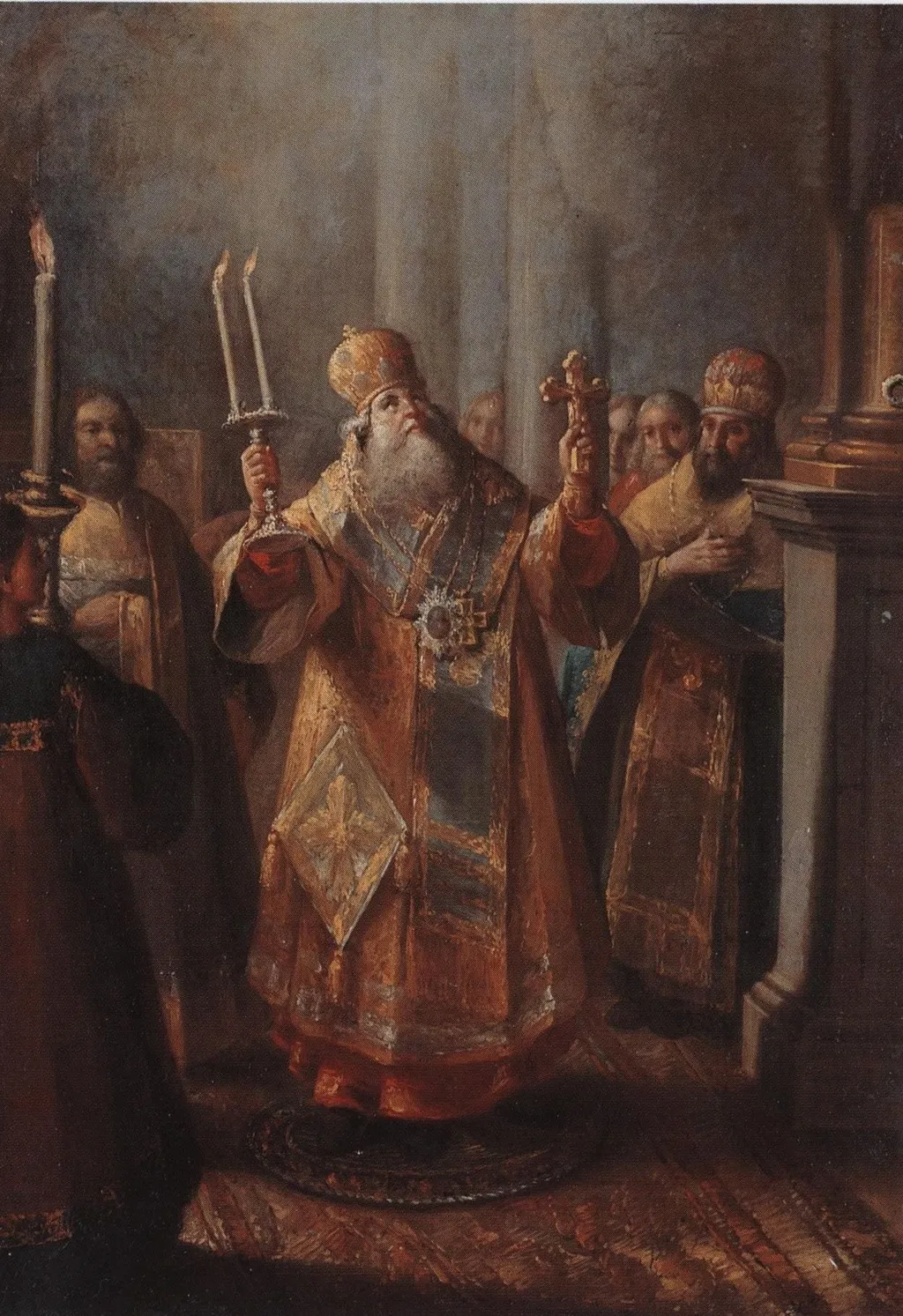 The bishop serving Divine Liturgy, by Ivan Belsky, oil, 1770