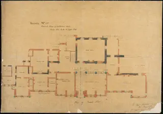 Kinmel Hall, drawing no. 133, revised plan for entrance hall, by William Eden Nesfield, 10