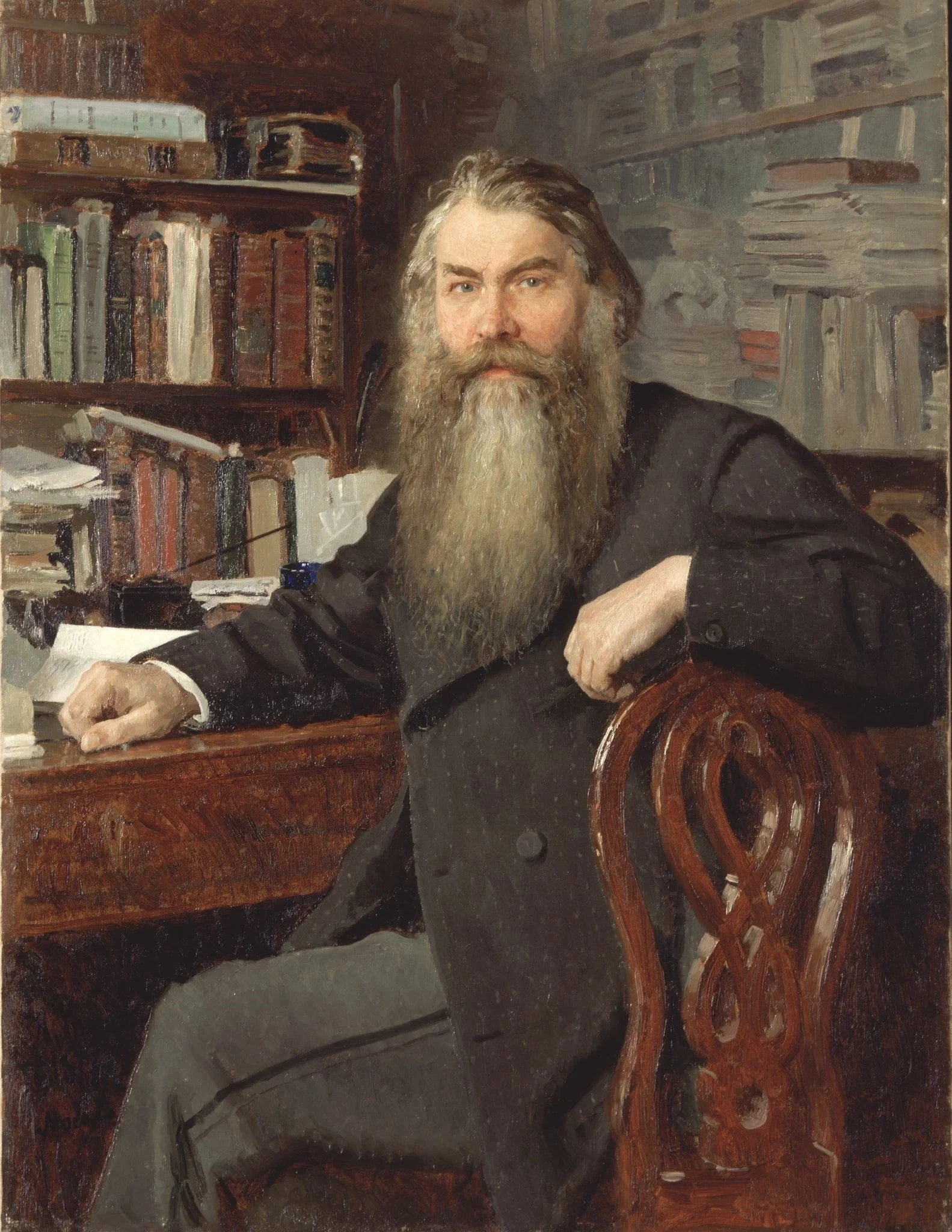Portrait of the historian and archaeologist Ivan Egorovich Zabelin, detail