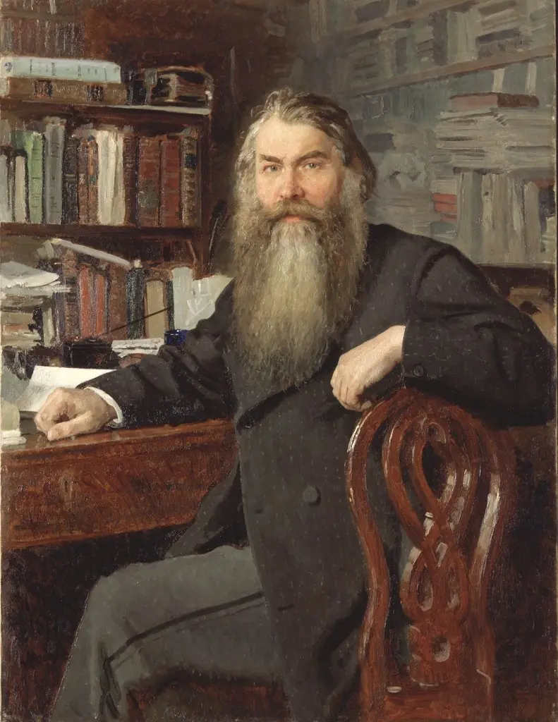 Portrait of the historian and archaeologist Ivan Egorovich Zabelin, by Ilya Repin, oil, 1889