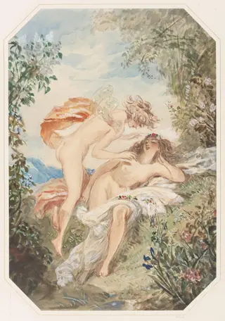 Flora and Zephyr, by Chalon, watercolor, 1850