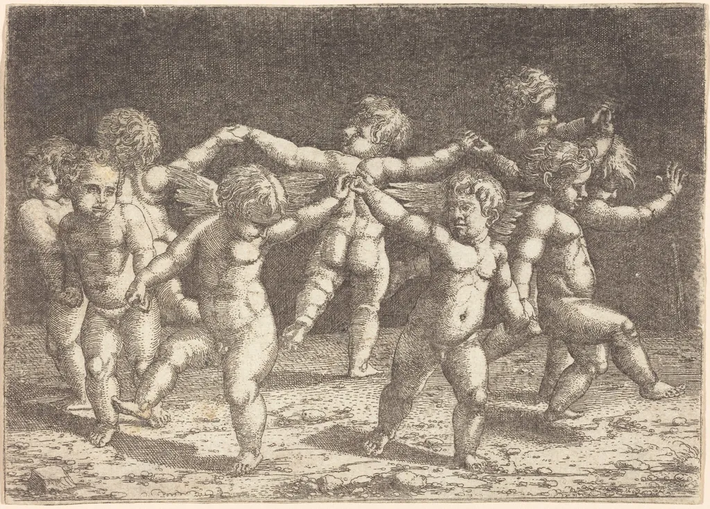 Dance of the Gods of Love, by Sebald Beham, ink, 1525