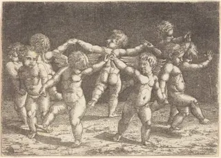 Dance of the Gods of Love, by Sebald Beham, ink, 1525