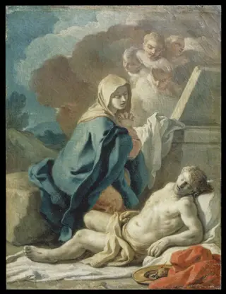 Pietà, by Francesco de Mura, oil, 1727