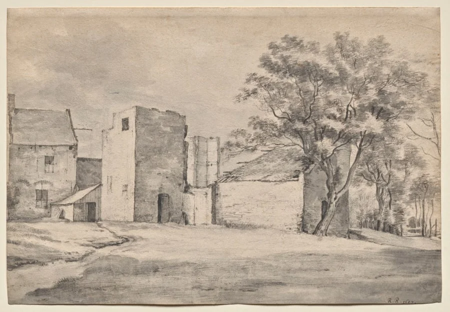 The Ruin of Huis 't Sant at Katwijk aan Zee, detail