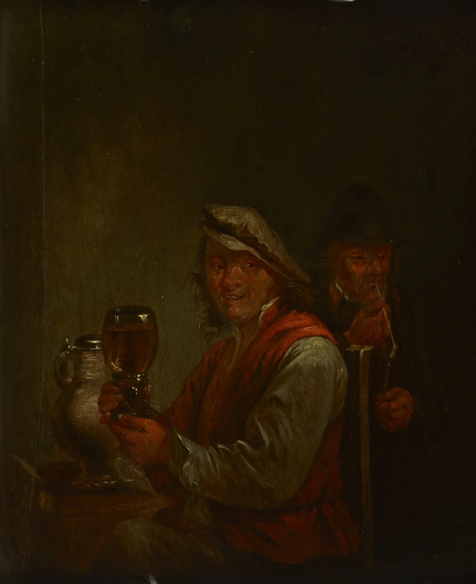 Drinking Man and an Old Smoking Man, detail
