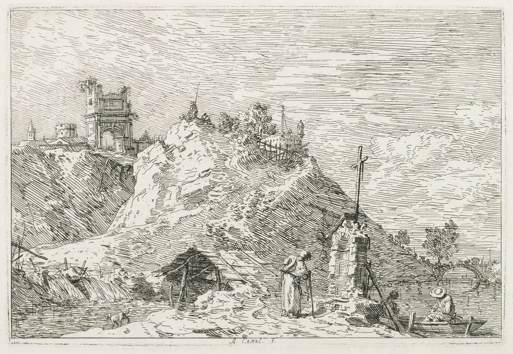 Views:  A Pilgrim at Prayer, by Canaletto, 1740