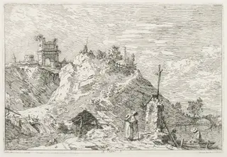 Views:  A Pilgrim at Prayer, by Canaletto, 1740