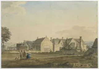 Whitwell Hall, Derbyshire, by Samuel Hieronymus Grimm, watercolor, 1785