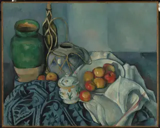 Still Life with Apples, by Paul Cézanne, oil, 1897