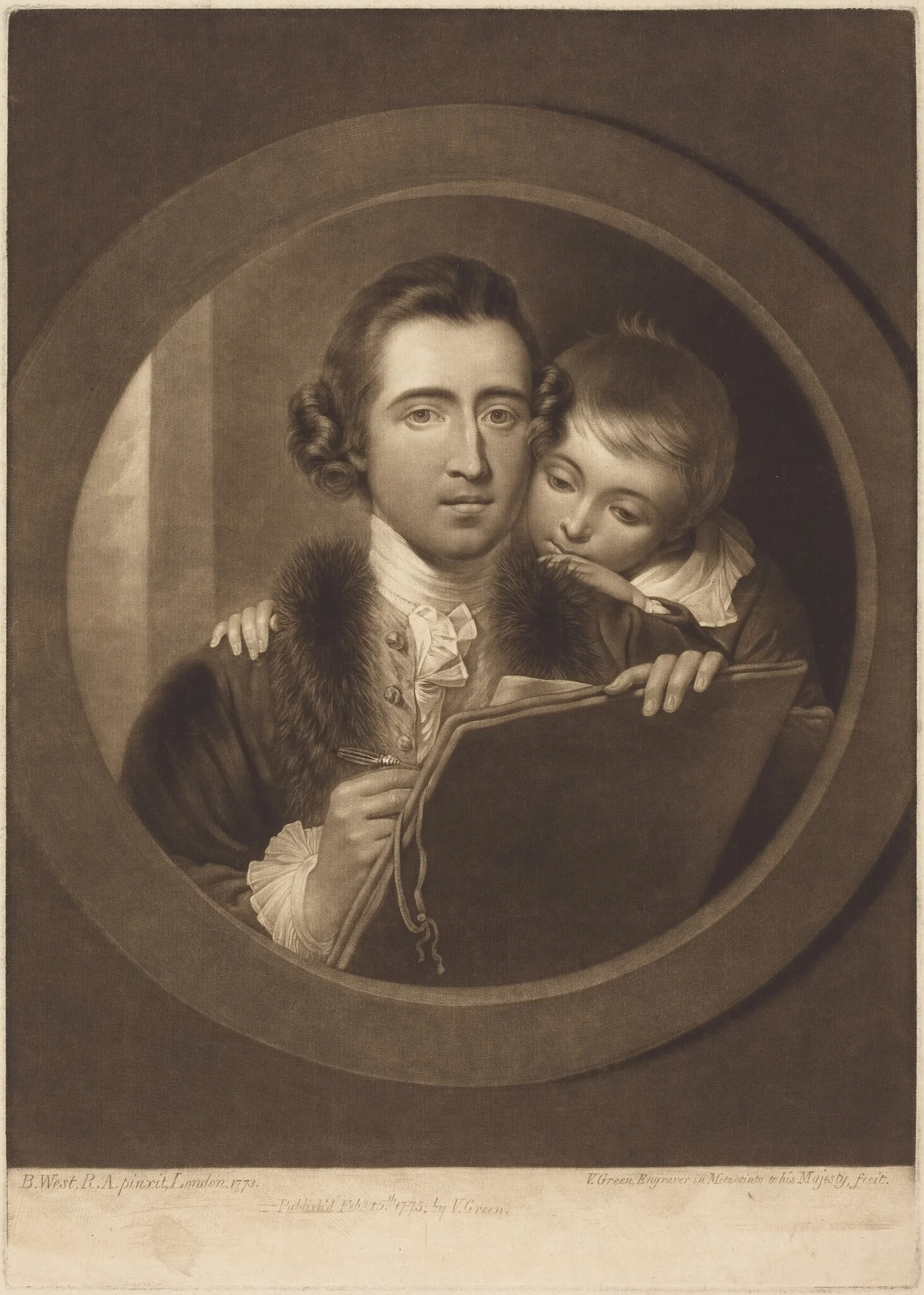 Benjamin West and His Son Raphael Lamar West, detail