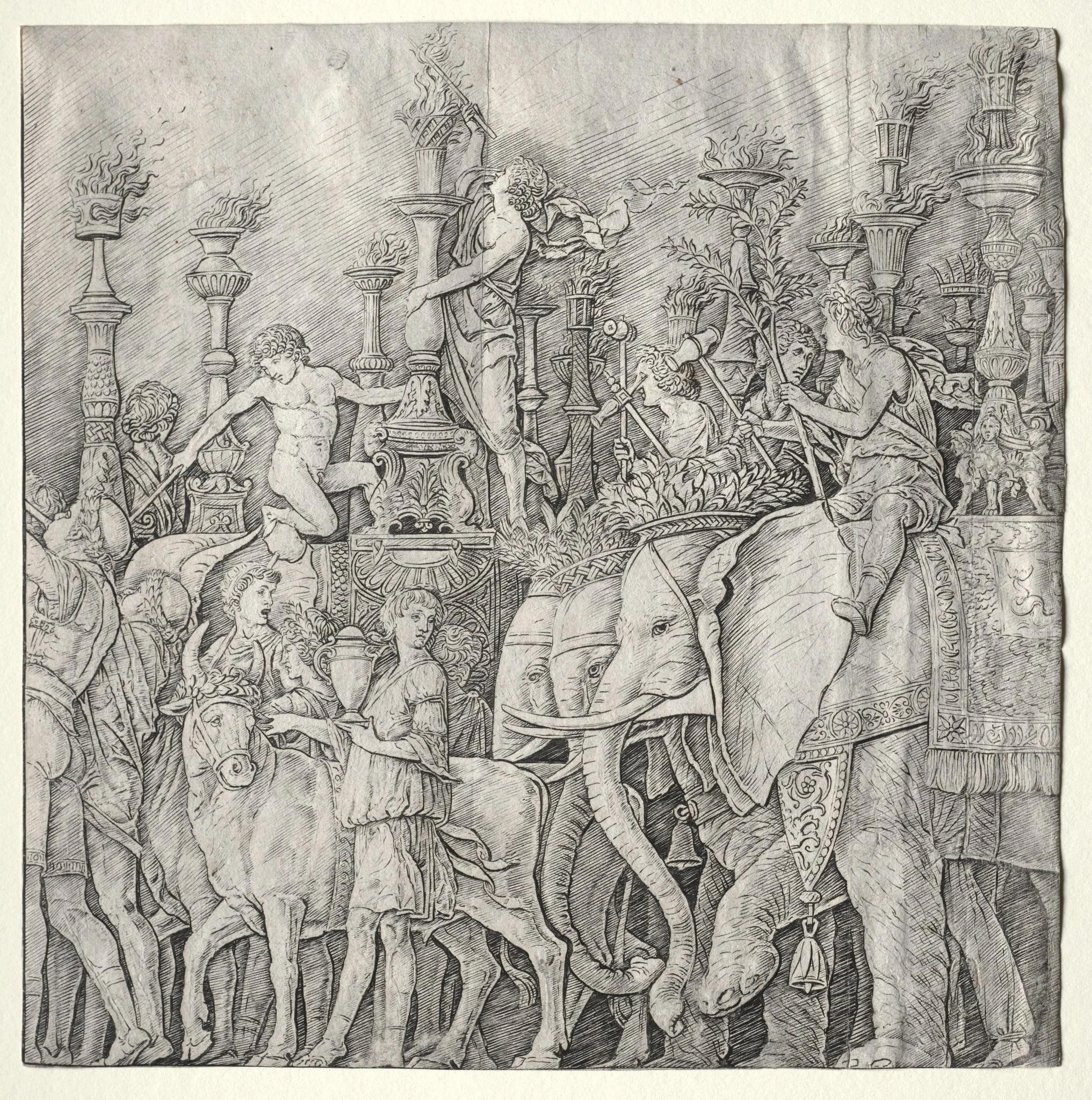 The Triumphs of Caesar: The Elephants, detail