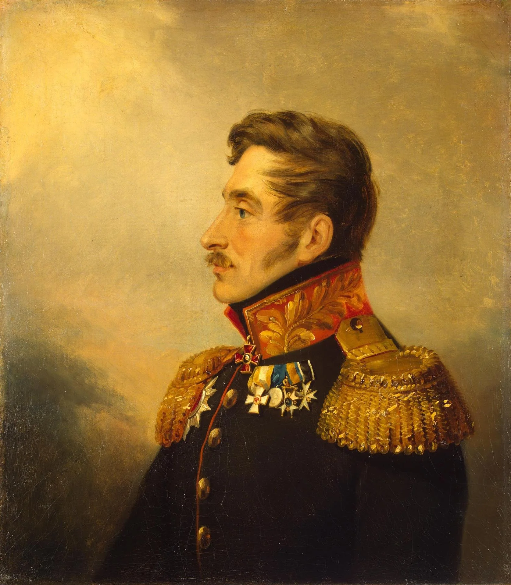 Portrait of Vasily P. Obolensky (1780-1834), detail
