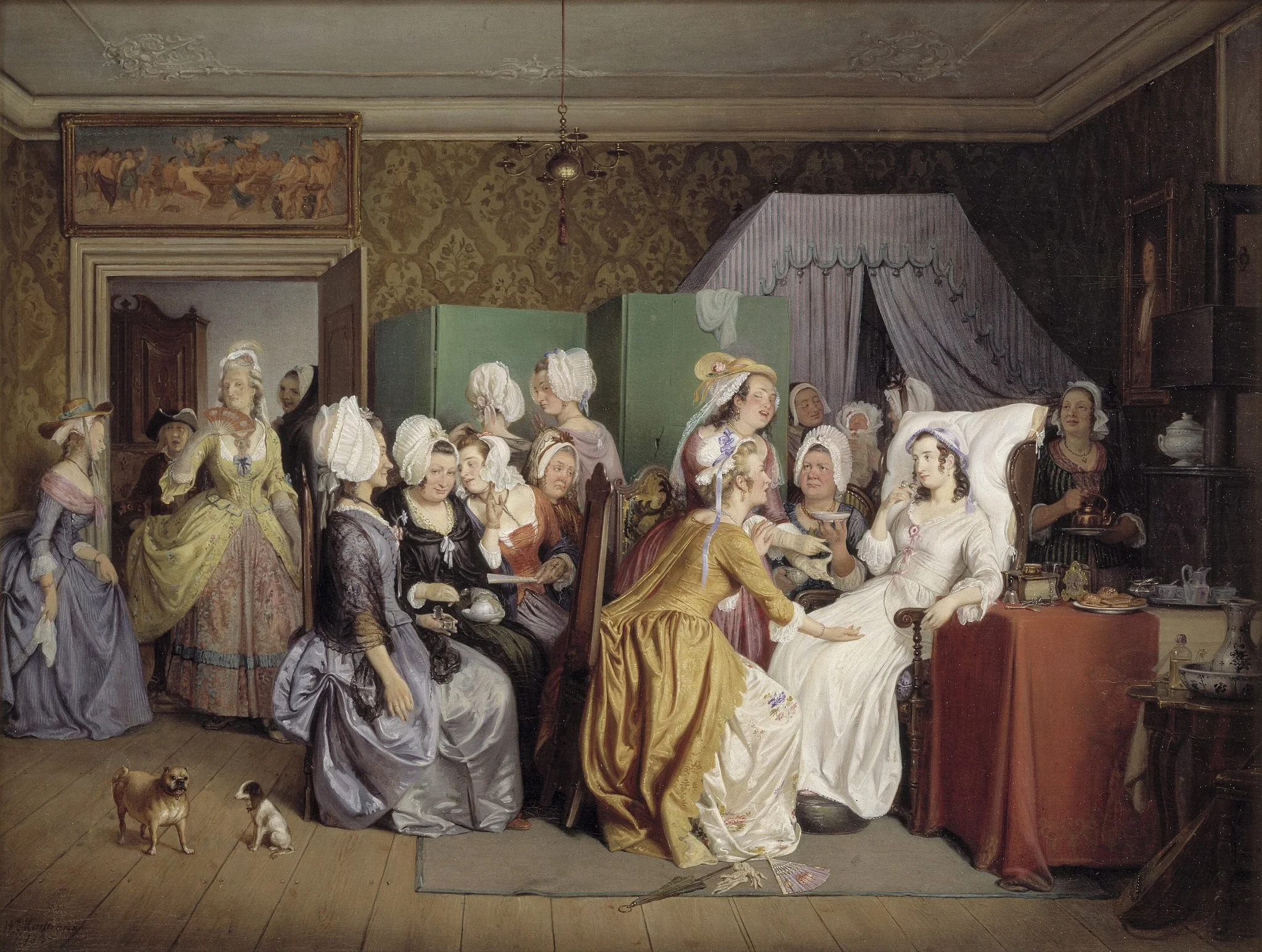 Scene from Ludwig Holberg's The Lying-in Room, detail